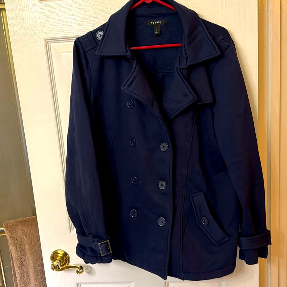 Torrid size 1 peacoat navy blue
